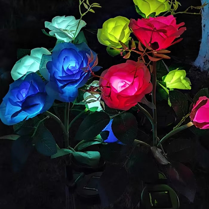 Hot Sale Festive Outdoor Solar Garden Lights Event Decoration Led Solar Artificial Rose Flower Light for Garden Park