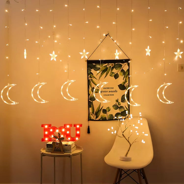 Hot Sale LED Moon String Light Bedroom Decoration Curtain LED String Light Christmas Lights Decoration Ramadan Decorative