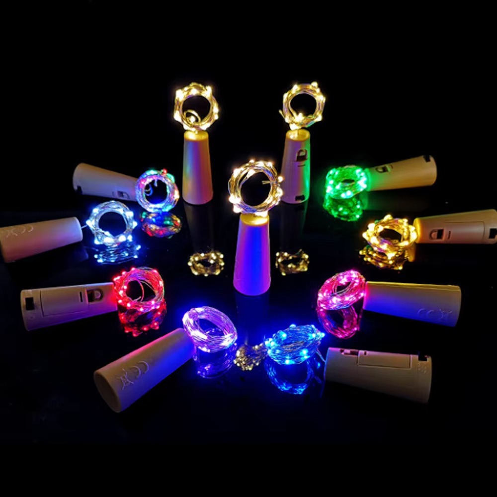 Hot Sale LED Wine Bottle Cork Copper Wire Fairy Lights Led String Battery Operated Outdoor Solar Fairy Lights with Cork