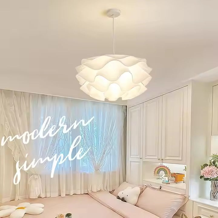Nordic Moon Simple Chandelier Creative Bedside Hanging Lamp with Flower Bud Pine Cone Ball Enhances Restaurant Bedroom Ambiance