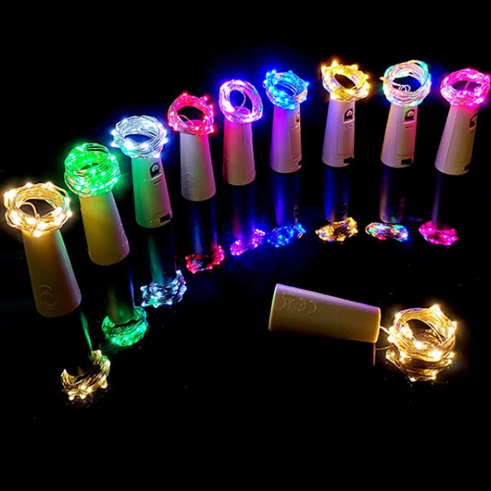 Hot Sale LED Wine Bottle Cork Copper Wire Fairy Lights Led String Battery Operated Outdoor Solar Fairy Lights with Cork