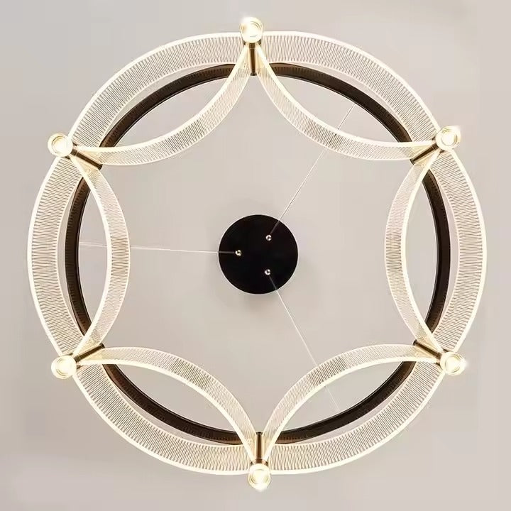 Modern Minimalist Acrylic Light Chandelier Luxury Hotel Lamp for Living Room Dining Room Bedroom Main Lamp E12 Base Hanging