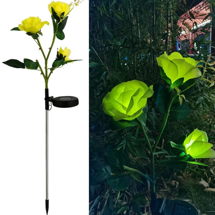 Hot Sale Festive Outdoor Solar Garden Lights Event Decoration Led Solar Artificial Rose Flower Light for Garden Park
