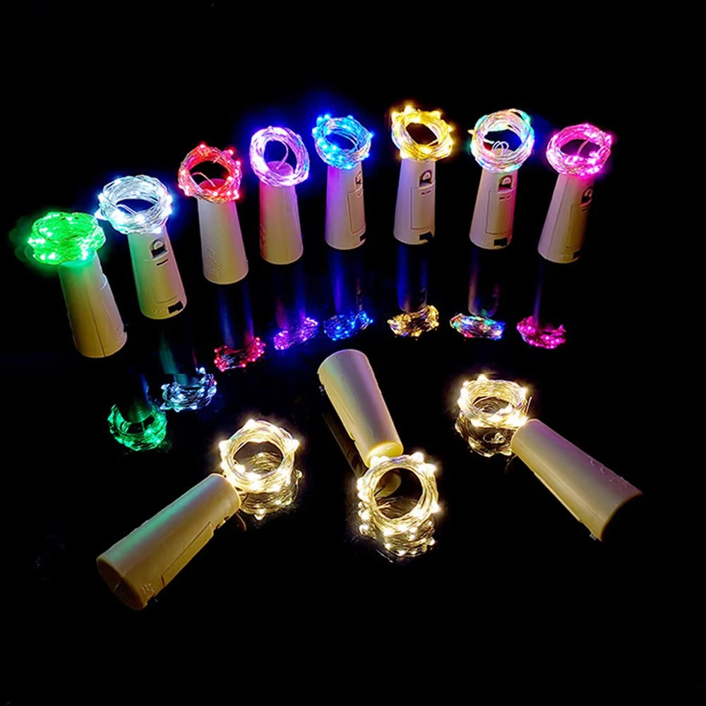 Hot Sale LED Wine Bottle Cork Copper Wire Fairy Lights Led String Battery Operated Outdoor Solar Fairy Lights with Cork