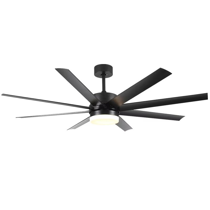 Eight-Leaf Large LED Ceiling Fan Lamp for Living Dining Conference Rooms Mute Frequency Conversion DC Remote Control Direct