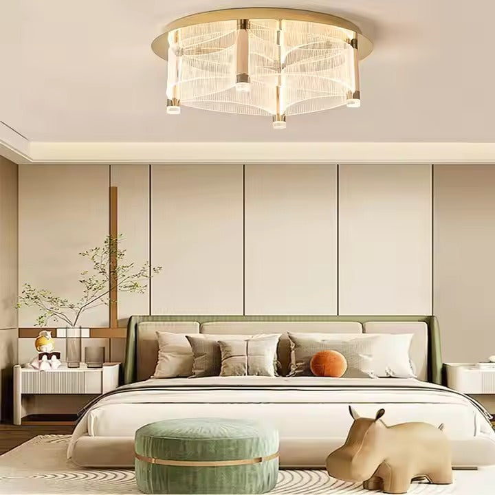 Modern Minimalist LED Ceiling Lamp for Living Room Bedroom New Simple Acrylic Cover AC Power Iron Base IP65 Rating