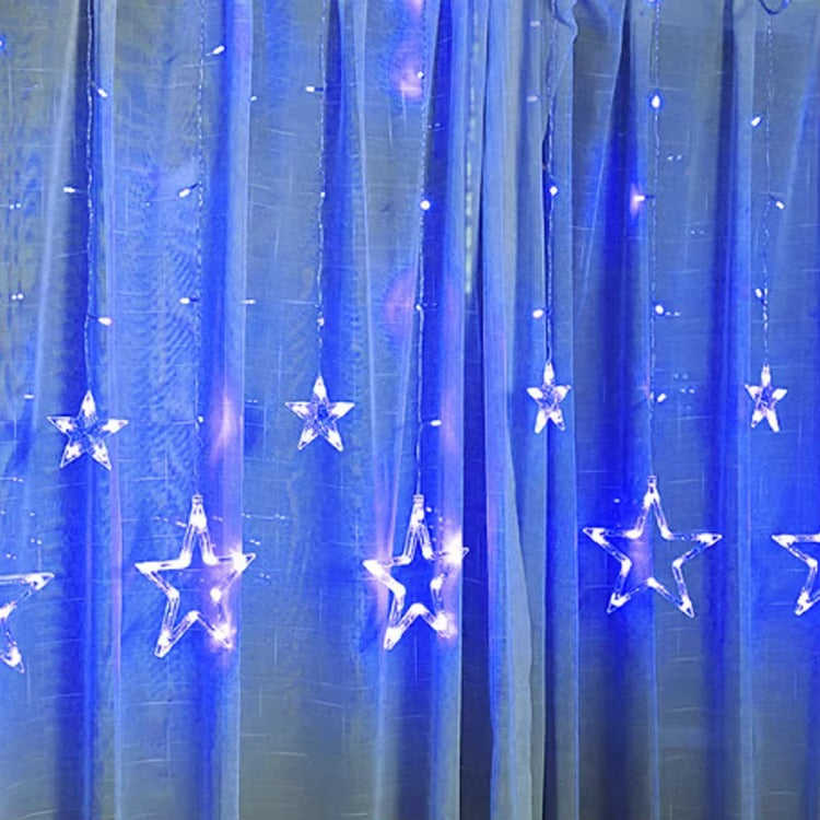 Hot Sale 2.5M Christmas Lights 110- 220V 138LED Led Light Moon Star Window Curtain String Light for Christmas Decoration