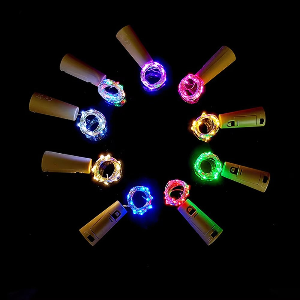 Hot Sale LED Wine Bottle Cork Copper Wire Fairy Lights Led String Battery Operated Outdoor Solar Fairy Lights with Cork