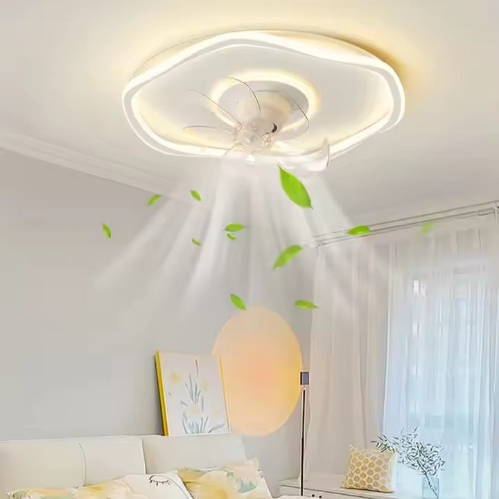 Modern Simple 2025 LED Light Source Eye Protection Fan Lamp with AC Motor for Bedroom and Restaurant Remote Control Switch