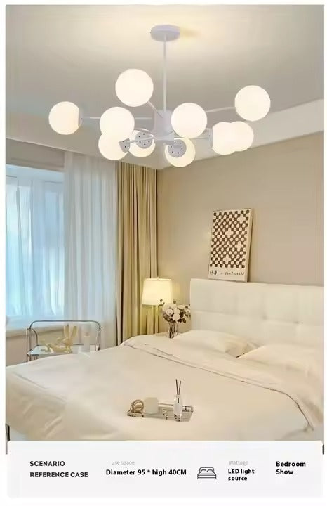 Simple Hanging Living Room Decorative Ceiling Pendant Lights Ball White Luxury Modern Led Chandelier