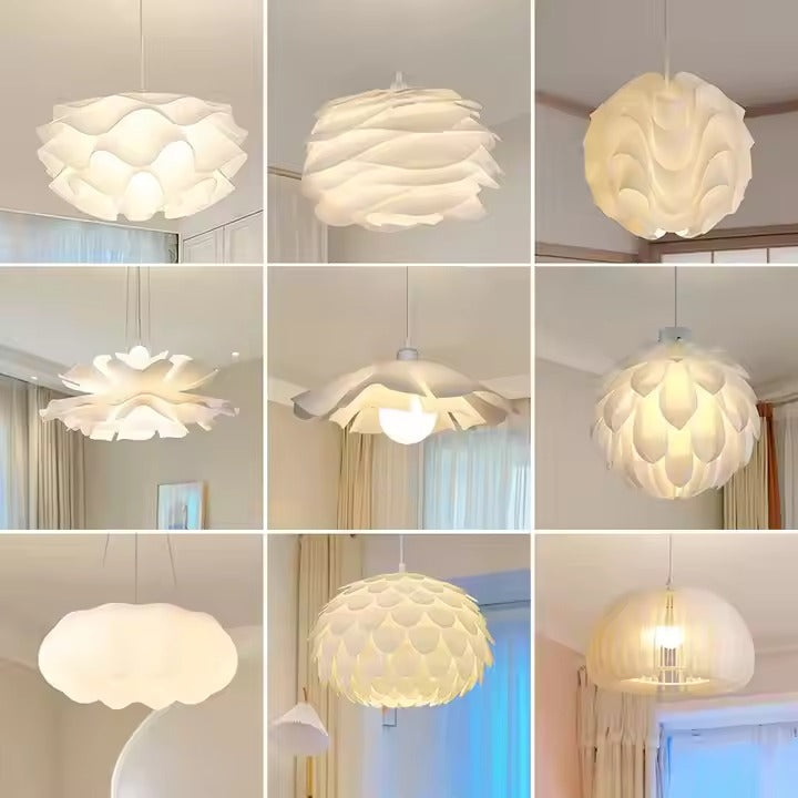 Nordic Moon Simple Chandelier Creative Bedside Hanging Lamp with Flower Bud Pine Cone Ball Enhances Restaurant Bedroom Ambiance