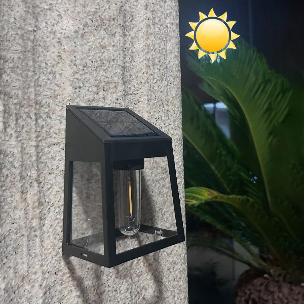 Outdoor LED Solar Wall Light Waterproof Night Light Human Body Induction Three Mode Tungsten for Garden Yard Patio Fence Decor