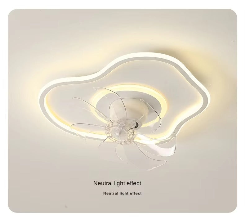 Modern Simple 2025 LED Light Source Eye Protection Fan Lamp with AC Motor for Bedroom and Restaurant Remote Control Switch
