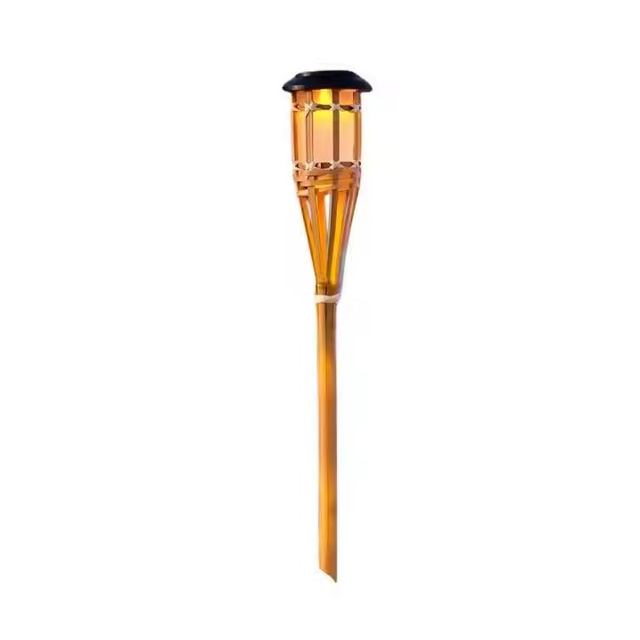 Lights & Lighting Solar lighting Solar Garden Lights Flickering Flames Solar Powered Lights Upgraded Torche Waterproof Outdoor Decorative Lighting Auto on Off Handmade Bamboo Finis