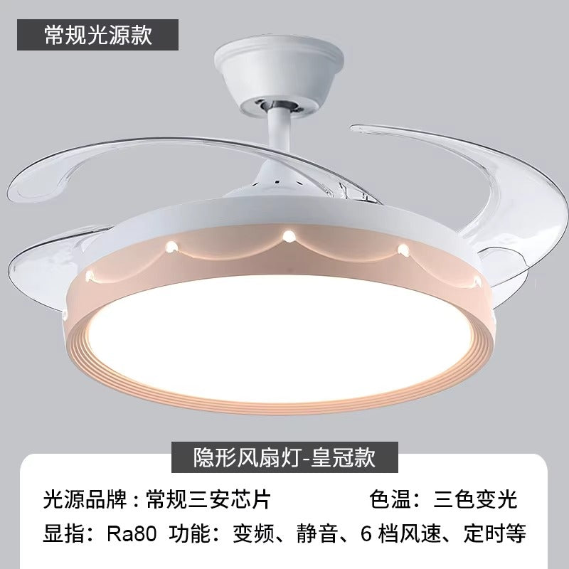 Full Spectrum Eye Protection LED Ceiling Fan Lamp Integrated for Bedroom Living Room Dining Room Zhongshan Lamps for Children's