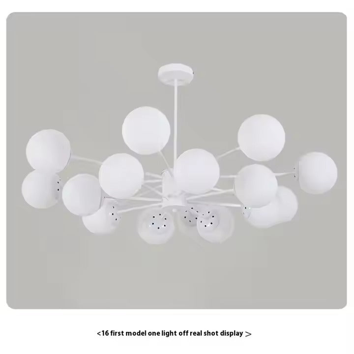 Simple Hanging Living Room Decorative Ceiling Pendant Lights Ball White Luxury Modern Led Chandelier