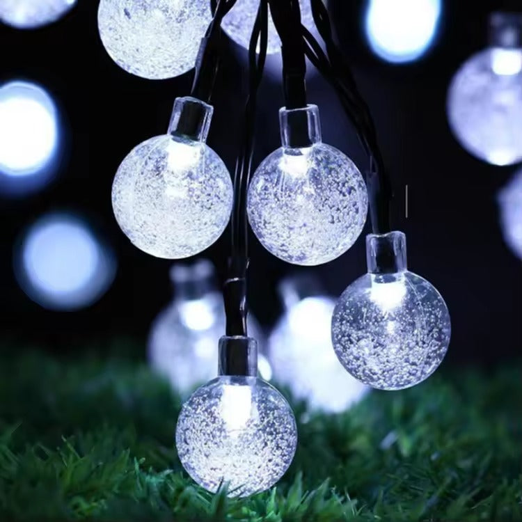 Hot Sale 30LED Outdoor Solar Christmas Globe Lights Warm White Crystal Bubble Ball for Garden Yard Party Decorative Lighting