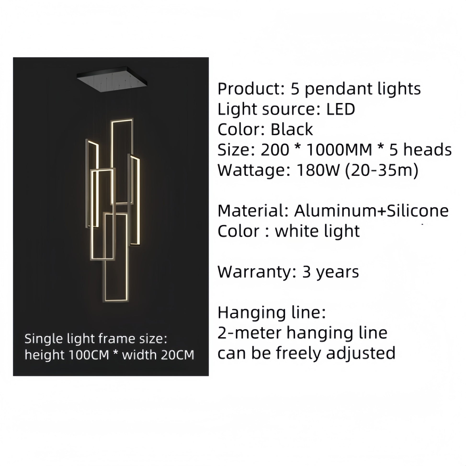 Modern Luxury LED Black Pendant Ceiling Chandelier Remote Control Home Lighting Decoration for Villa Duplex Living Room