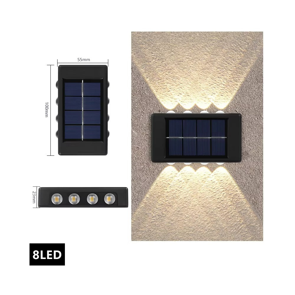 Hot Solar LED Solar Wall Light Outdoor Porch Waterproof Lamp up and Down Luminous Courtyard Staircase Solar Light for Garden