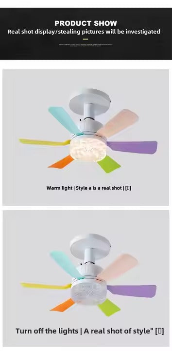 Modern LED E27 Ceiling Fan with Intelligent Dimming 360 Rotating Remote Control Plastic Body Home Decor for Living Room