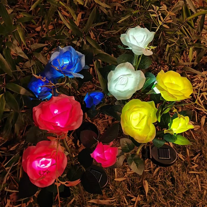 Hot Sale Festive Outdoor Solar Garden Lights Event Decoration Led Solar Artificial Rose Flower Light for Garden Park