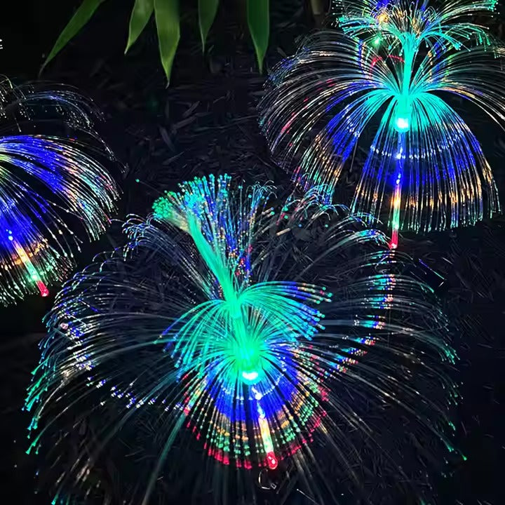 Optical Fiber Solar Powered Light 7 Color Changing Garden Light for Garden Lawn Yard Night Light Party Christmas Backyard Patio