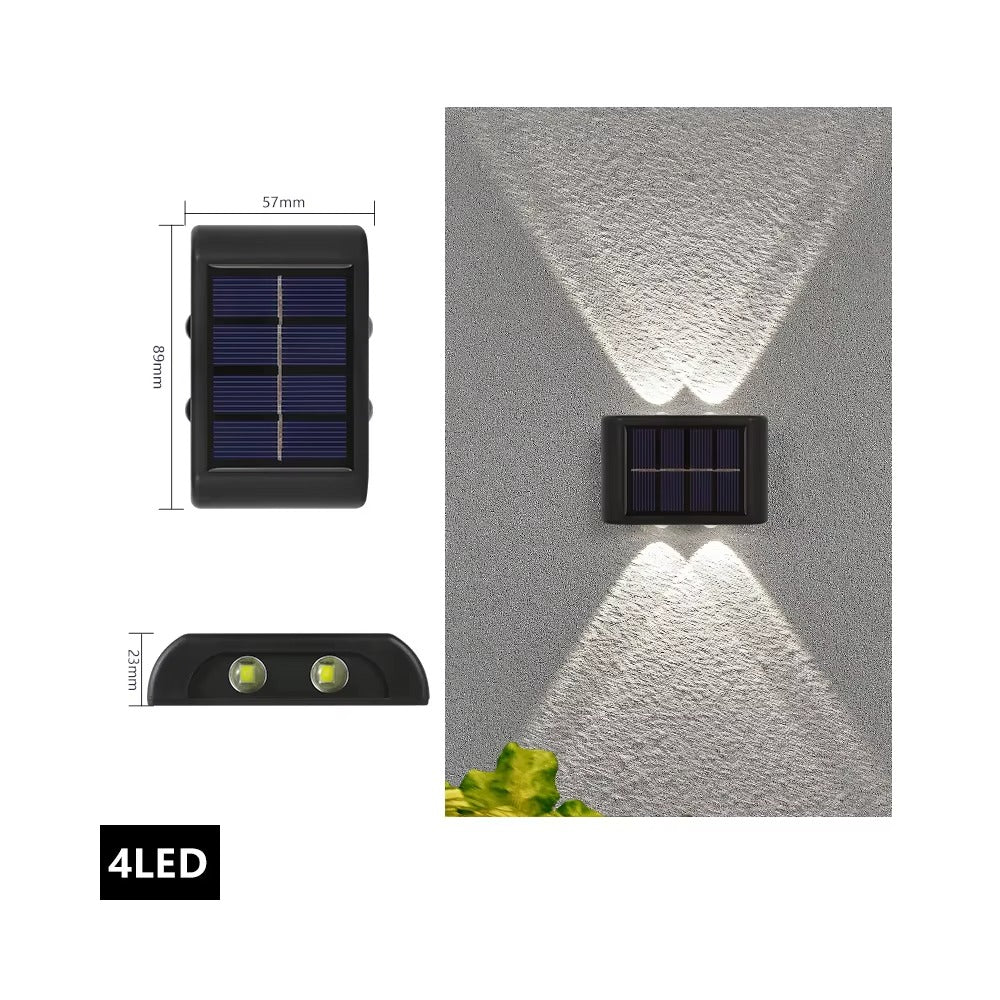 Hot Solar LED Solar Wall Light Outdoor Porch Waterproof Lamp up and Down Luminous Courtyard Staircase Solar Light for Garden
