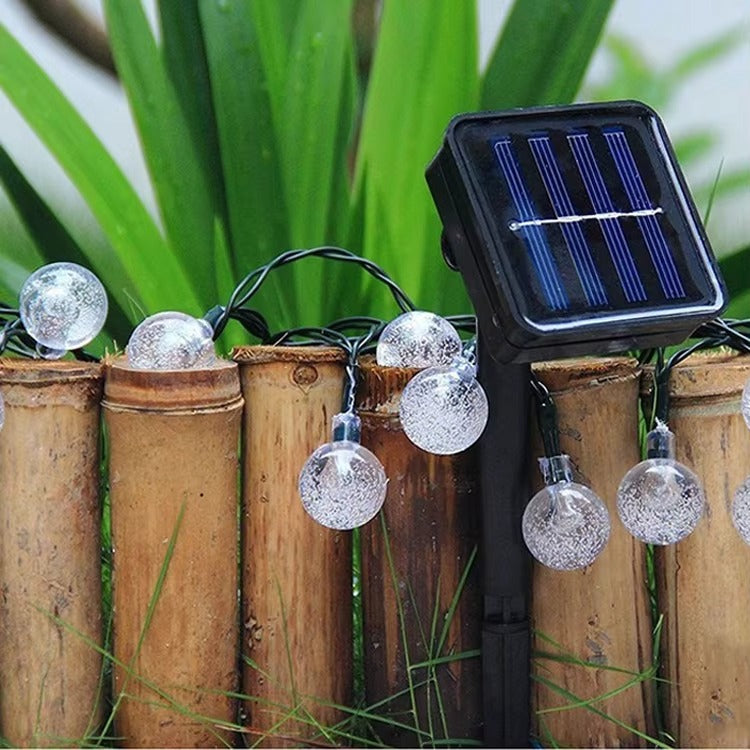 Hot Sale 30LED Outdoor Solar Christmas Globe Lights Warm White Crystal Bubble Ball for Garden Yard Party Decorative Lighting