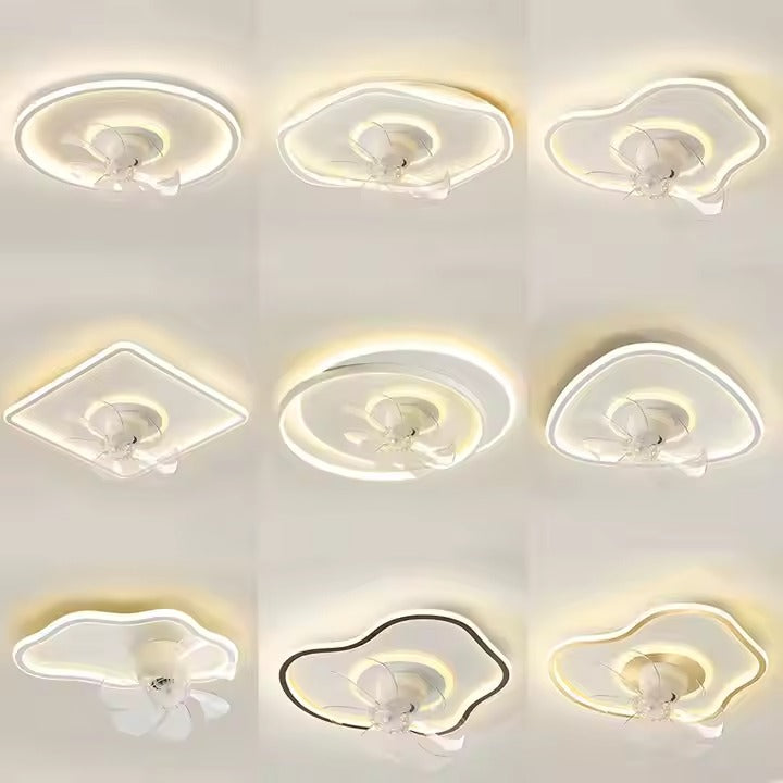 Modern Simple 2025 LED Light Source Eye Protection Fan Lamp with AC Motor for Bedroom and Restaurant Remote Control Switch