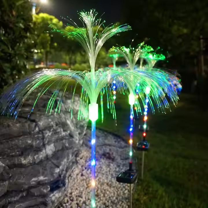 Optical Fiber Solar Powered Light 7 Color Changing Garden Light for Garden Lawn Yard Night Light Party Christmas Backyard Patio