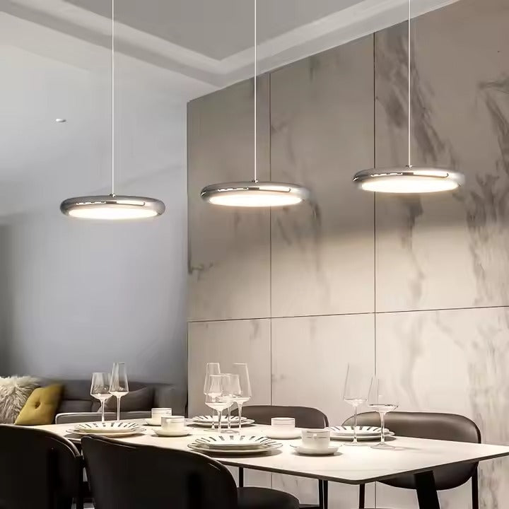 Modern Simple Full Spectrum Eye Protection UFO Restaurant Pendant Lamp Long Dining Table Light Chandeliers Pendant Lights