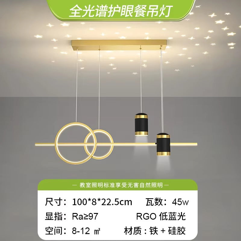 Modern Luxury Star Chandelier Simple Nordic Minimalist Restaurant Lamp for Long Dining Table Creative Metal Design