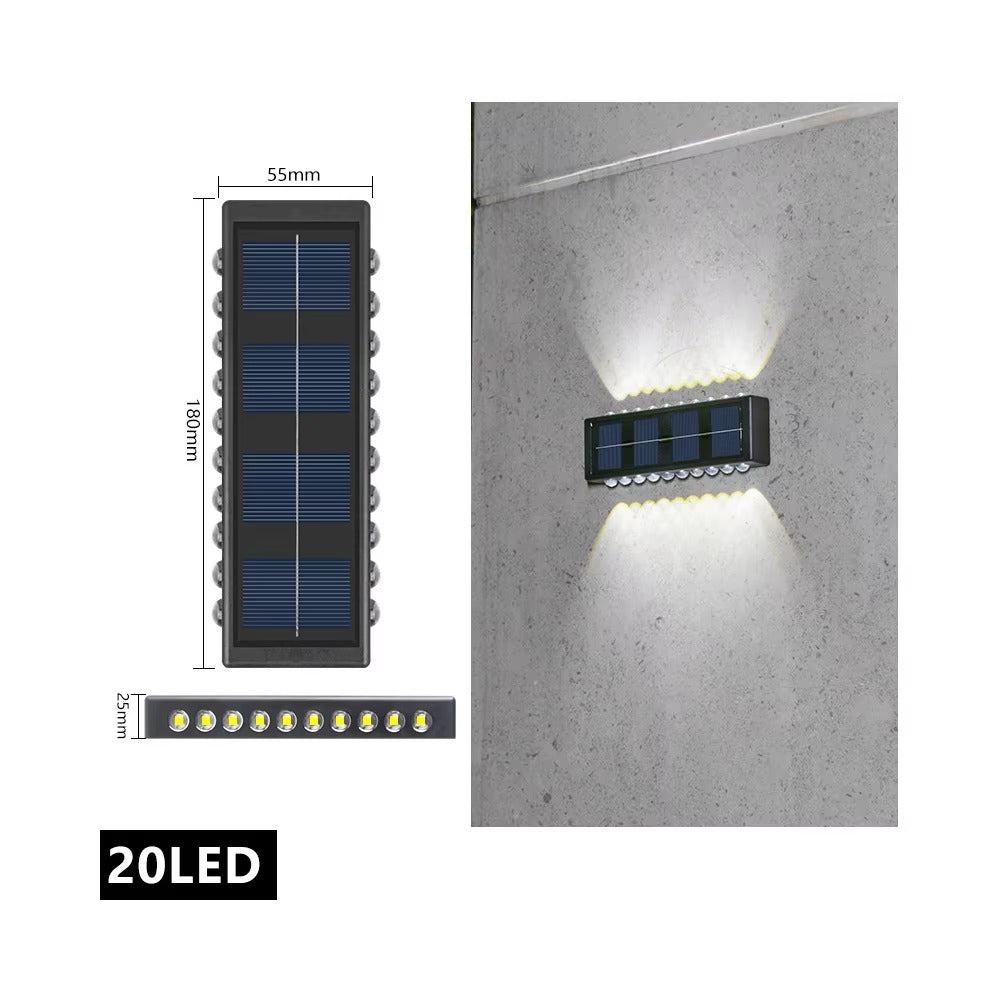 Hot Solar LED Solar Wall Light Outdoor Porch Waterproof Lamp up and Down Luminous Courtyard Staircase Solar Light for Garden
