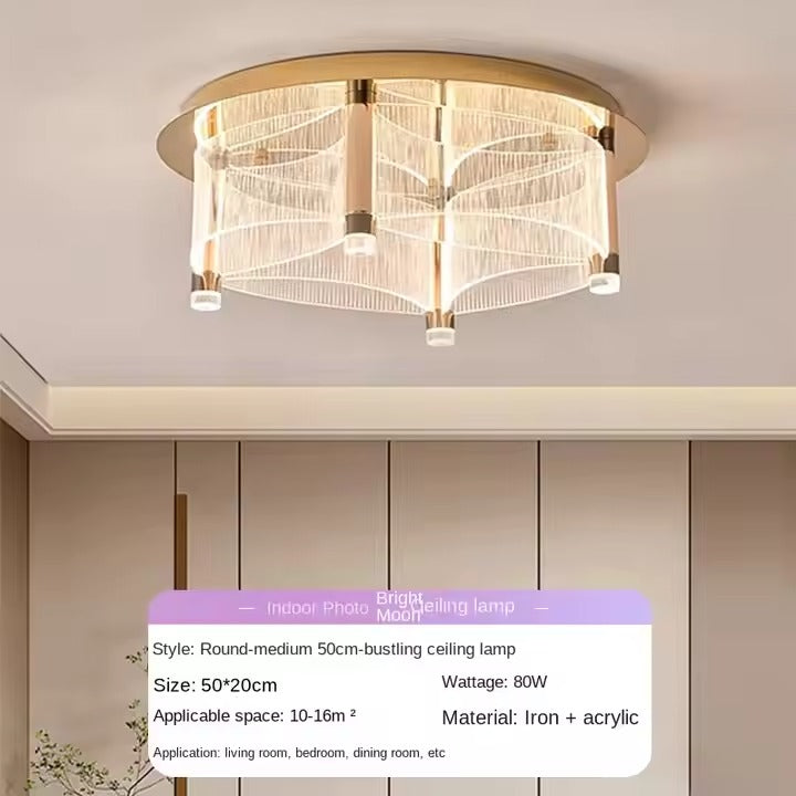 Modern Minimalist LED Ceiling Lamp for Living Room Bedroom New Simple Acrylic Cover AC Power Iron Base IP65 Rating
