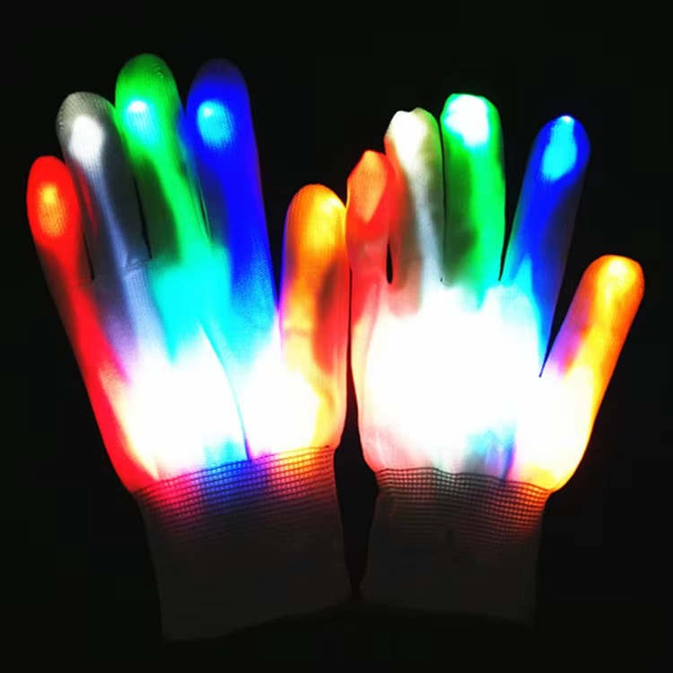 Hot Sale Festival Party LED Flashing Gloves Colorful Rave Led Finger Light Gloves Kids for Night Party