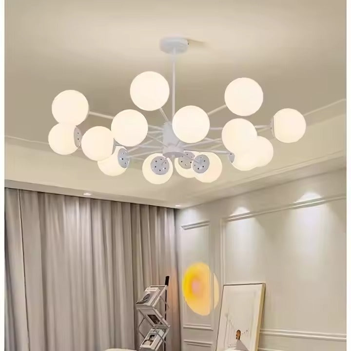 Simple Hanging Living Room Decorative Ceiling Pendant Lights Ball White Luxury Modern Led Chandelier