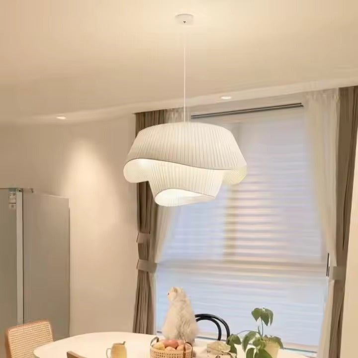 Nordic Style Cream Chandelier Ancient Fabric Pendant Light with Warm Ancient Style Small Size for Living Room for Internet Use