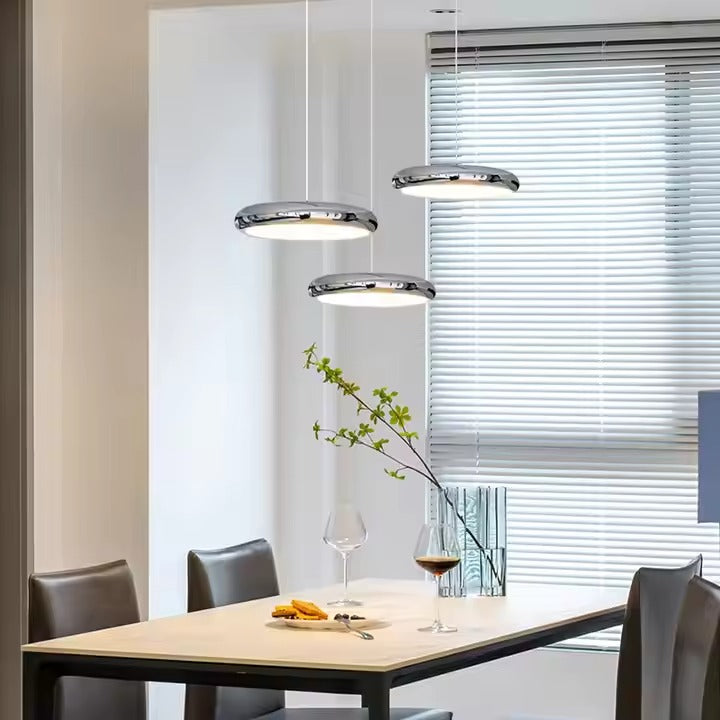 Modern Simple Full Spectrum Eye Protection UFO Restaurant Pendant Lamp Long Dining Table Light Chandeliers Pendant Lights