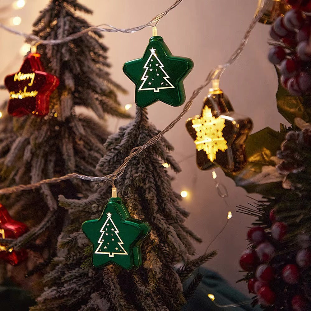 Hot Sale Decorative LED String Lights Battery Operated Christmas Ball Star String Light for Xmas Tree