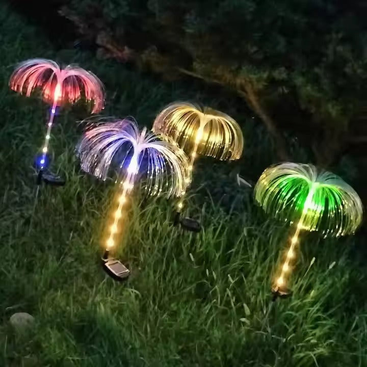 Optical Fiber Solar Powered Light 7 Color Changing Garden Light for Garden Lawn Yard Night Light Party Christmas Backyard Patio