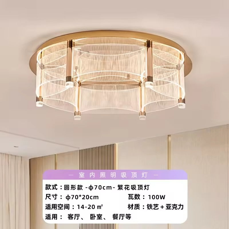Modern Minimalist LED Ceiling Lamp for Living Room Bedroom New Simple Acrylic Cover AC Power Iron Base IP65 Rating