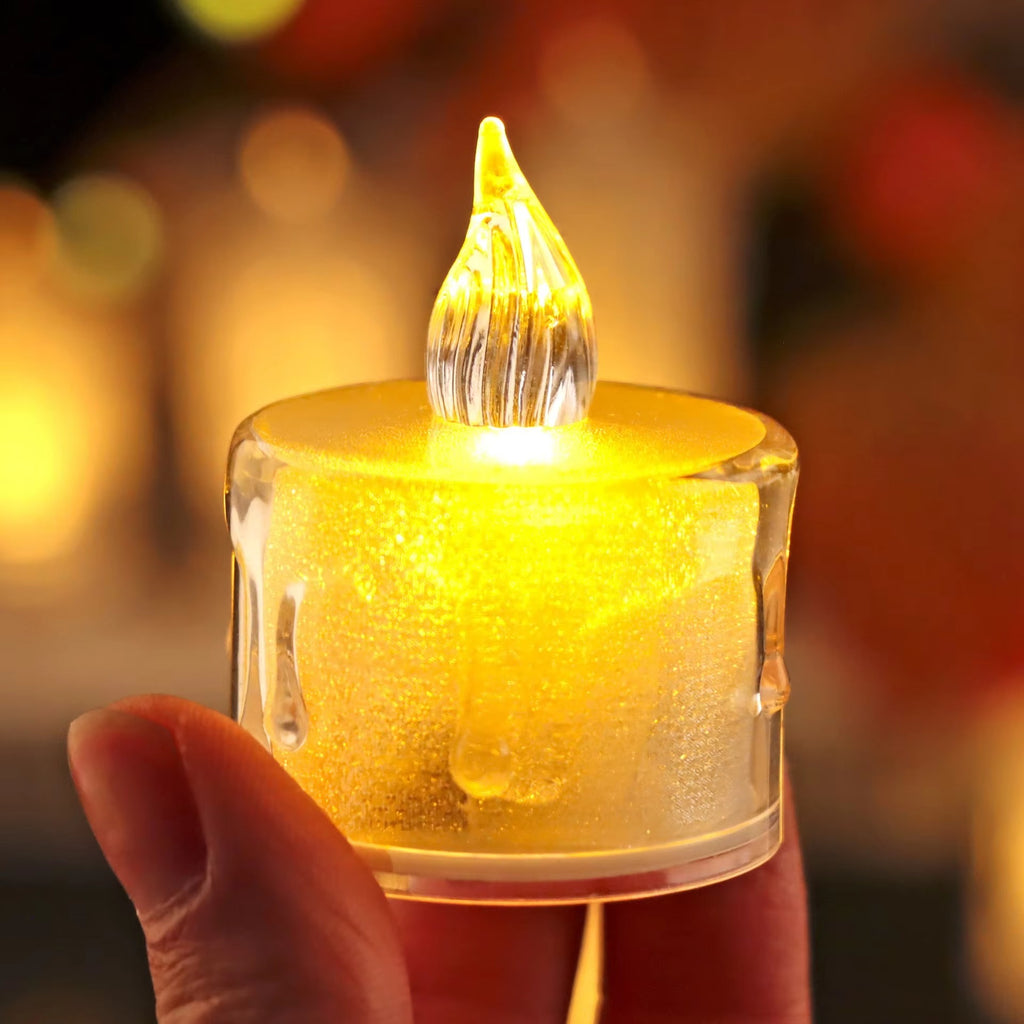 Hot Sale Mini Candle Lamp Christmas Candle Mini LED Simulation Transparent LED Candle Light Crystal Atmosphere Light Night Light