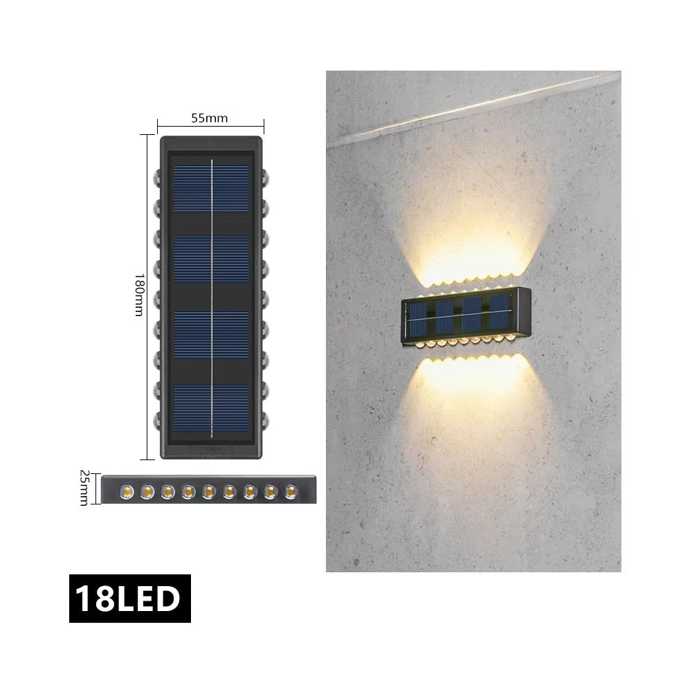 Hot Solar LED Solar Wall Light Outdoor Porch Waterproof Lamp up and Down Luminous Courtyard Staircase Solar Light for Garden