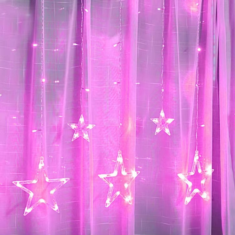 Hot Sale 2.5M Christmas Lights 110- 220V 138LED Led Light Moon Star Window Curtain String Light for Christmas Decoration