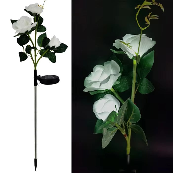 Hot Sale Festive Outdoor Solar Garden Lights Event Decoration Led Solar Artificial Rose Flower Light for Garden Park