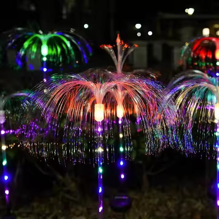 Optical Fiber Solar Powered Light 7 Color Changing Garden Light for Garden Lawn Yard Night Light Party Christmas Backyard Patio