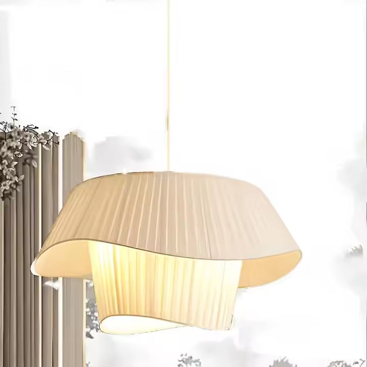 Nordic Style Cream Chandelier Ancient Fabric Pendant Light with Warm Ancient Style Small Size for Living Room for Internet Use